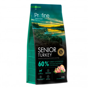PROFINE DOG SENIOR TURKEY sausā barība suņiem Tītars 12kg